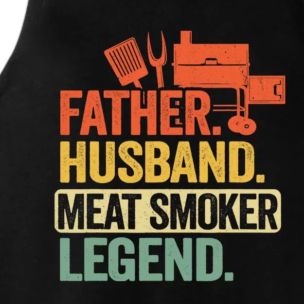 Father Husband Meat Smoker Legend Grilling Dad Meat Smoking Ladies Tri-Blend Wicking Tank