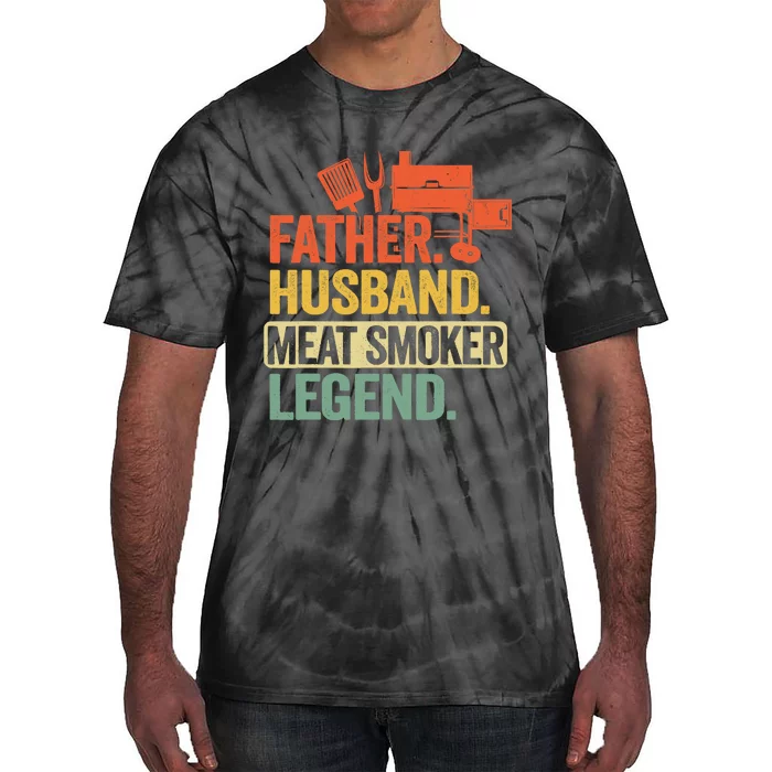 Father Husband Meat Smoker Legend Grilling Dad Meat Smoking Tie-Dye T-Shirt