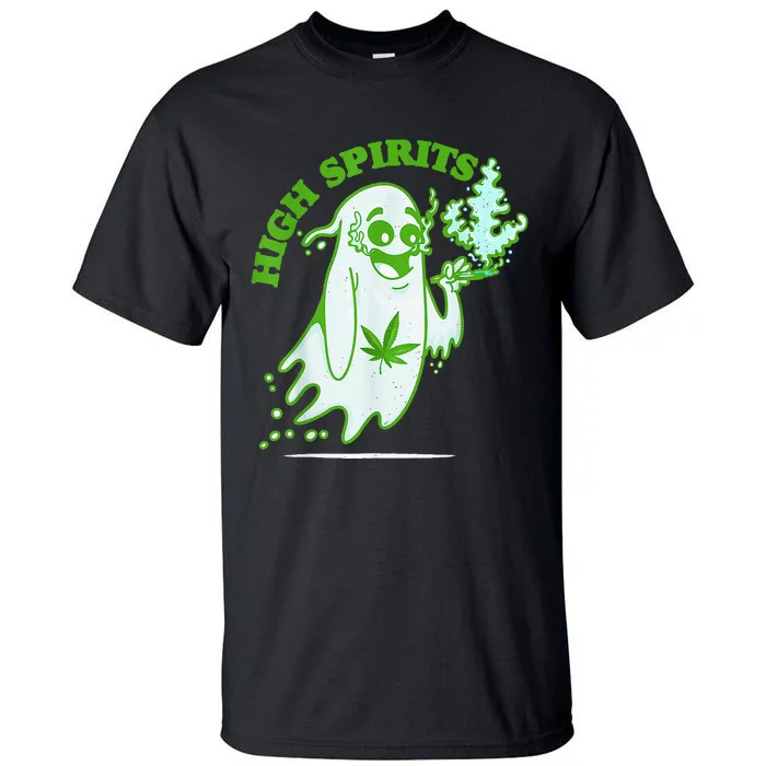 Funny Halloween Marijuana Cannabis Ghost Design Weed Smokers Tall T-Shirt