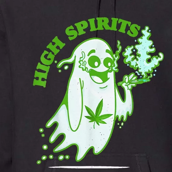 Funny Halloween Marijuana Cannabis Ghost Design Weed Smokers Premium Hoodie