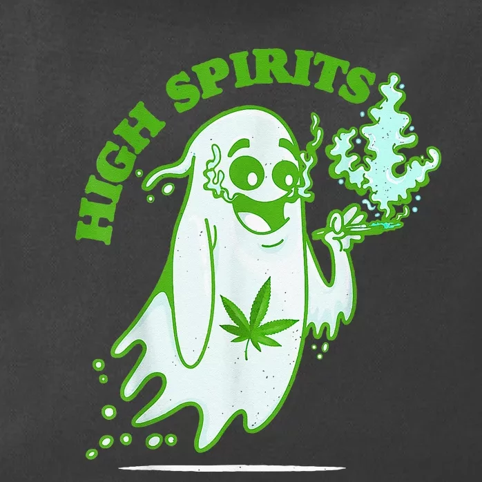 Funny Halloween Marijuana Cannabis Ghost Design Weed Smokers Zip Tote Bag