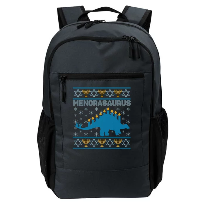 Funny Hanukkah Menorasaurus Dinosaur Ugly Sweater Daily Commute Backpack