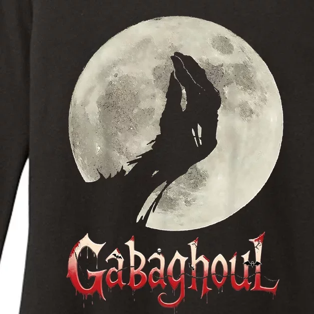 Funny Hand Moon Gabagool Halloween Womens CVC Long Sleeve Shirt