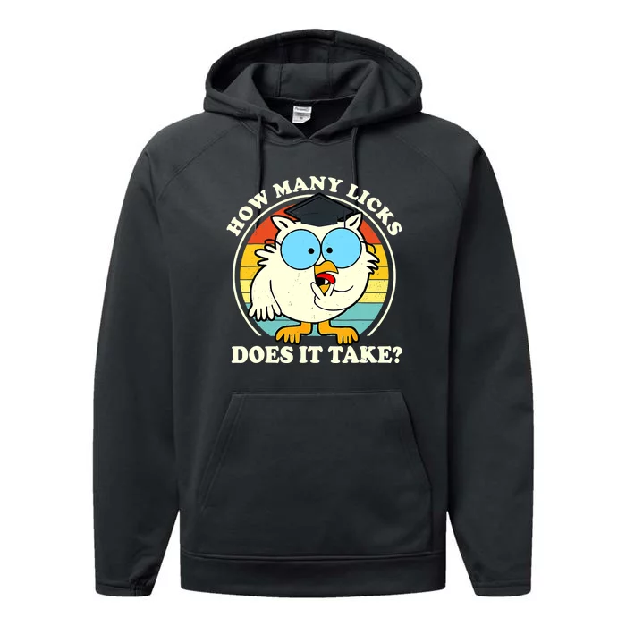 Funny How Many Licks Does It Take Owl Performance Fleece Hoodie