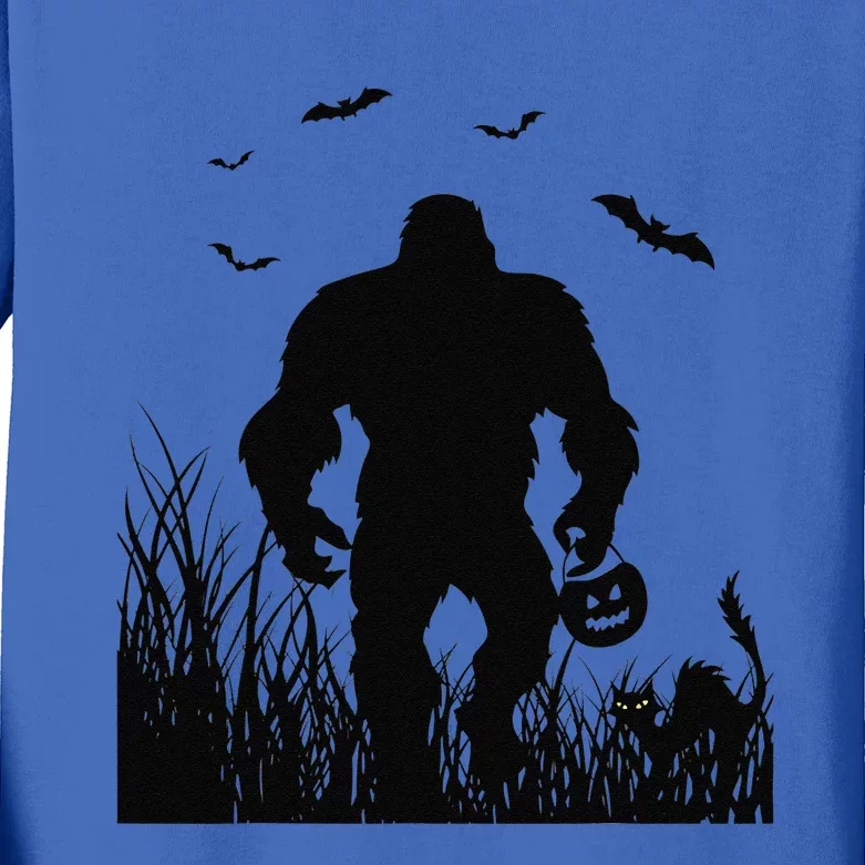 Funny Halloween Mom Dad Bigfoot Costume Kids Long Sleeve Shirt