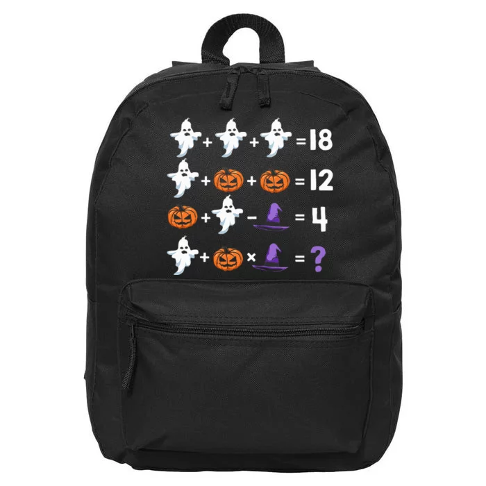 Funny Halloween Math Quiz Order of Operations 16 in Basic Backpack