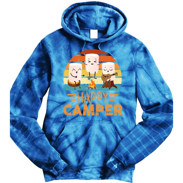 Funny Happy Marshmallow Camper Cute Meaningful Gift Tie Dye Hoodie