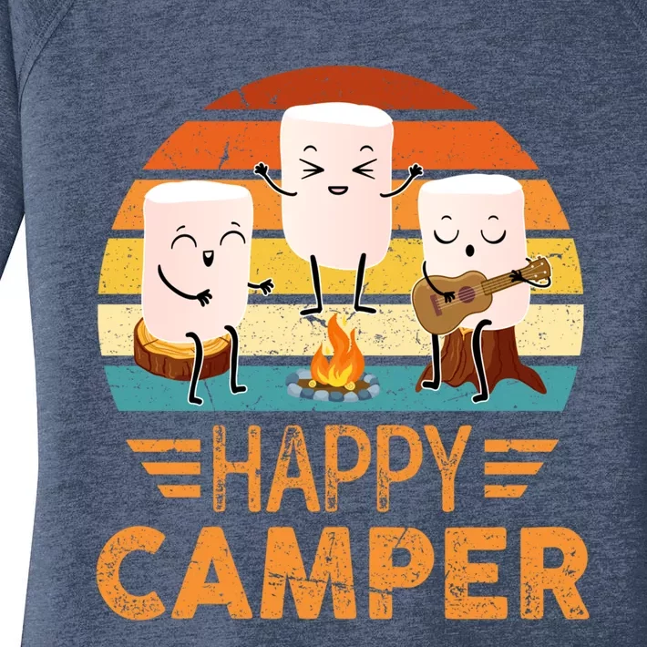 Funny Happy Marshmallow Camper Cute Meaningful Gift Women's Perfect Tri Tunic Long Sleeve Shirt