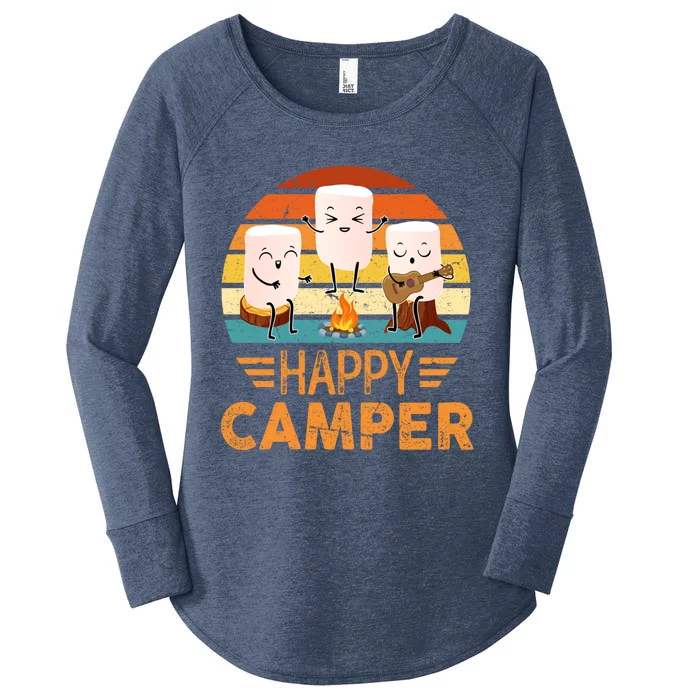 Funny Happy Marshmallow Camper Cute Meaningful Gift Women's Perfect Tri Tunic Long Sleeve Shirt