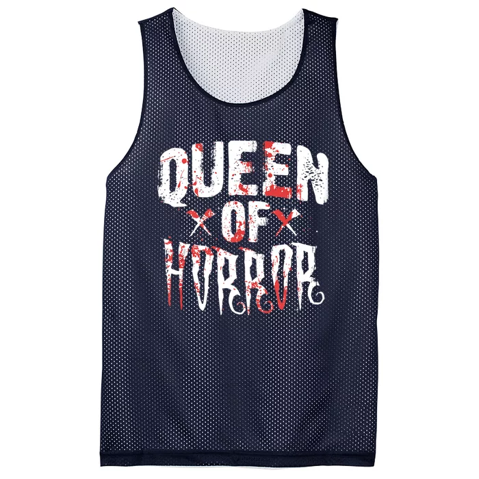 Funny Horror Movie Gift Scary Queen Of Horror Mesh Reversible Basketball Jersey Tank