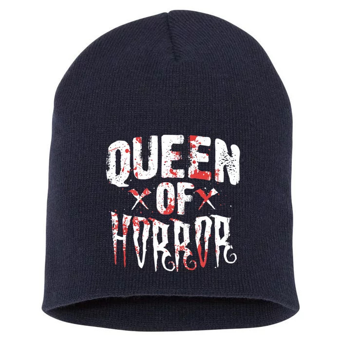 Funny Horror Movie Gift Scary Queen Of Horror Short Acrylic Beanie