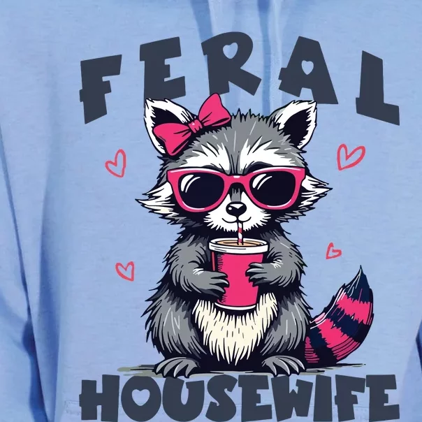 Feral Housewife MotherS Day Funny For Wife Women Raccoon Unisex Surf Hoodie