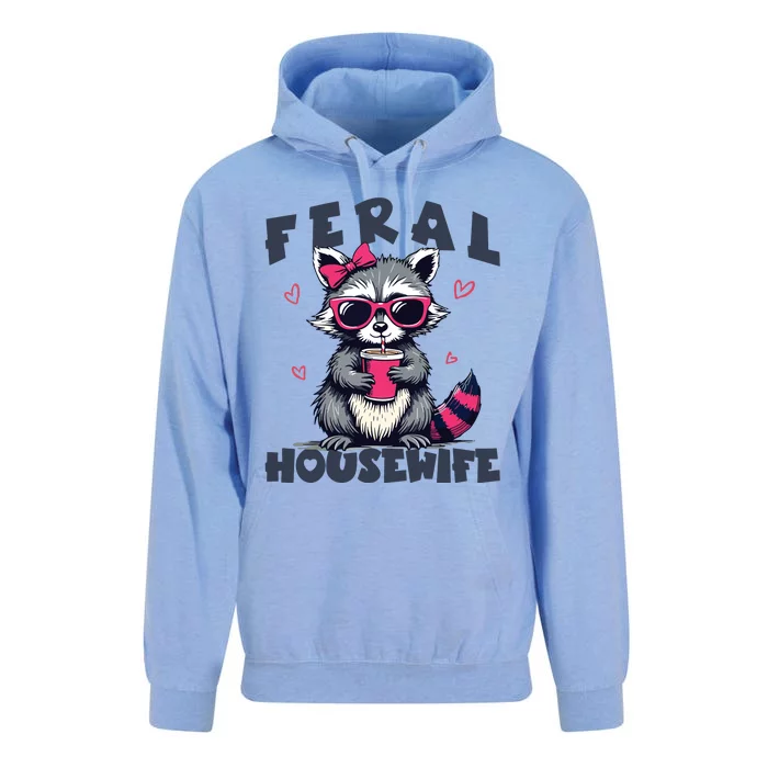 Feral Housewife MotherS Day Funny For Wife Women Raccoon Unisex Surf Hoodie