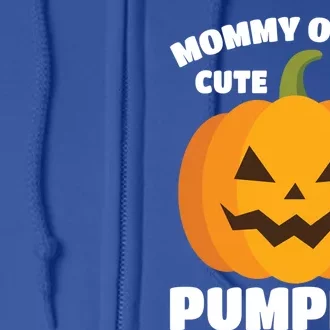 Funny Halloween Mommy Of The Cute Lil Pumpkin Funny Gift Full Zip Hoodie