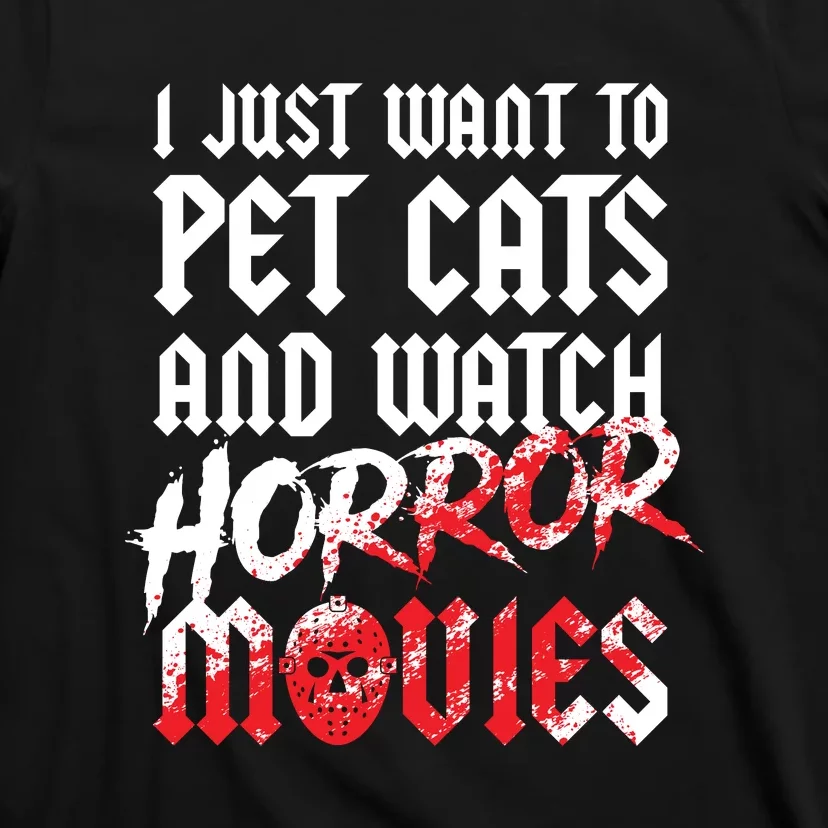 Cats Horror Movie Fan Halloween Horror Cat Lover Gifts T-Shirt