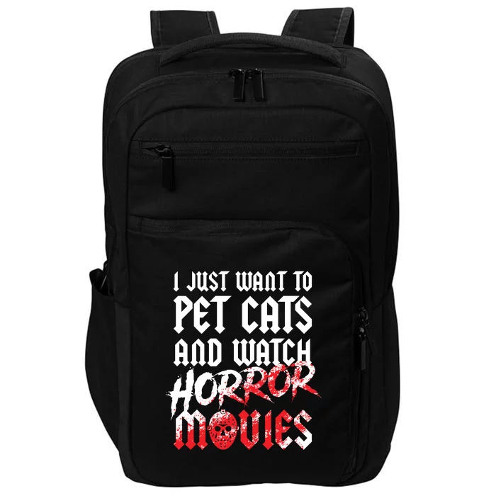 Cats Horror Movie Fan Halloween Horror Cat Lover Gifts Impact Tech Backpack