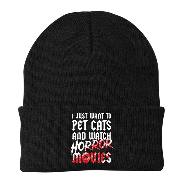 Cats Horror Movie Fan Halloween Horror Cat Lover Gifts Knit Cap Winter Beanie