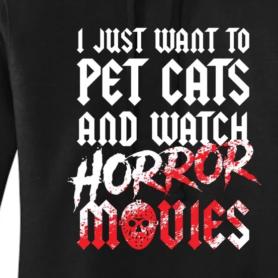 Cats Horror Movie Fan Halloween Horror Cat Lover Gifts Women's Pullover Hoodie