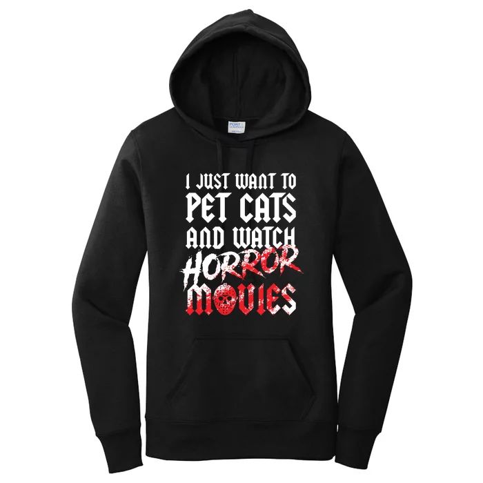 Cats Horror Movie Fan Halloween Horror Cat Lover Gifts Women's Pullover Hoodie