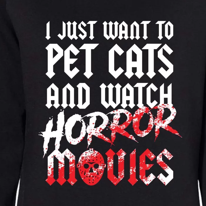 Cats Horror Movie Fan Halloween Horror Cat Lover Gifts Womens California Wash Sweatshirt