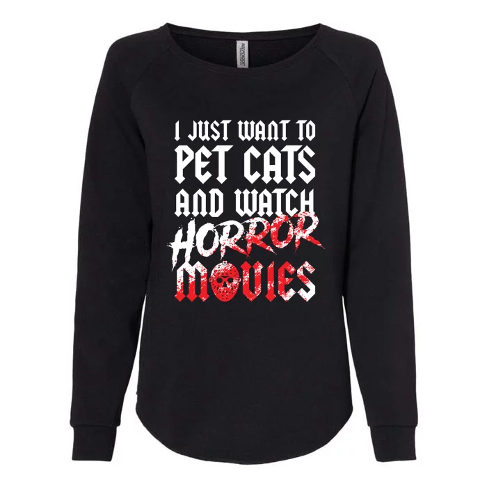 Cats Horror Movie Fan Halloween Horror Cat Lover Gifts Womens California Wash Sweatshirt