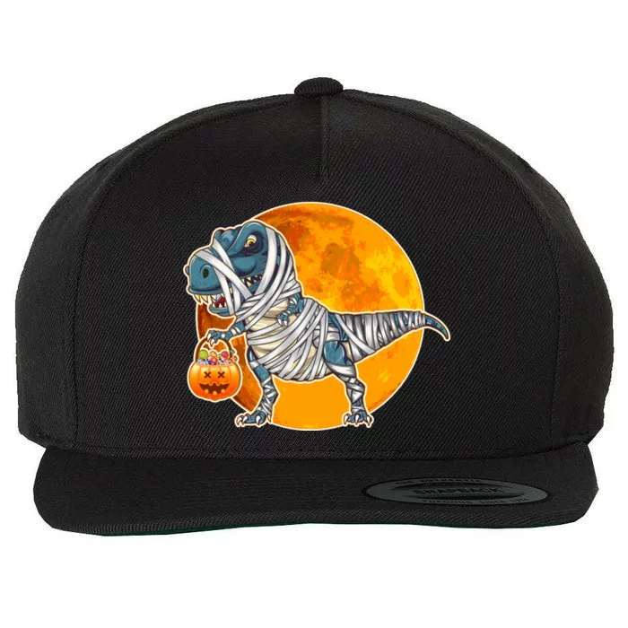 Funny Halloween Mummy TRex Wool Snapback Cap