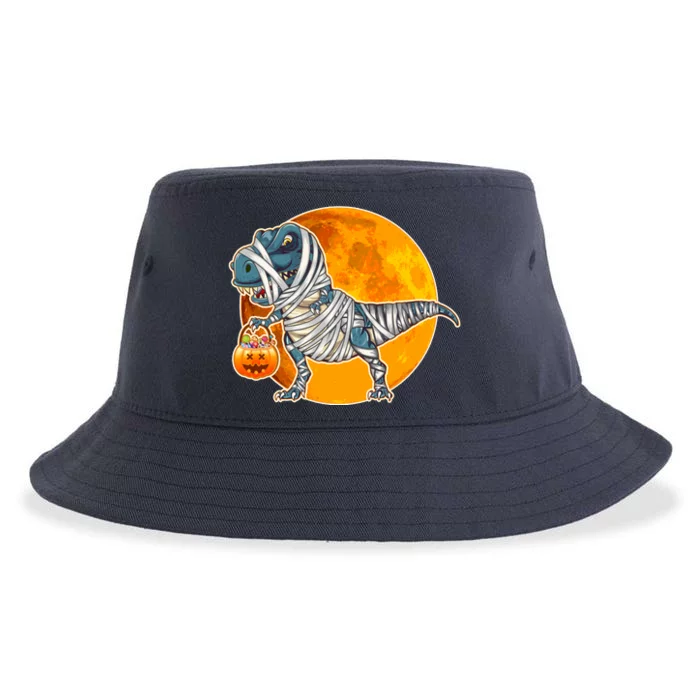 Funny Halloween Mummy TRex Sustainable Bucket Hat