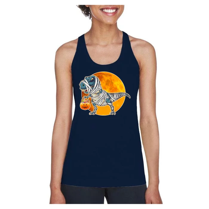 Funny Halloween Mummy TRex Women's Racerback Tank