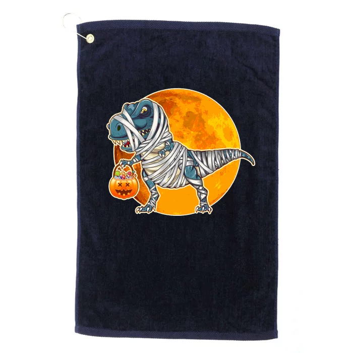 Funny Halloween Mummy TRex Platinum Collection Golf Towel