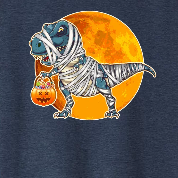 Funny Halloween Mummy TRex Women's Crop Top Tee