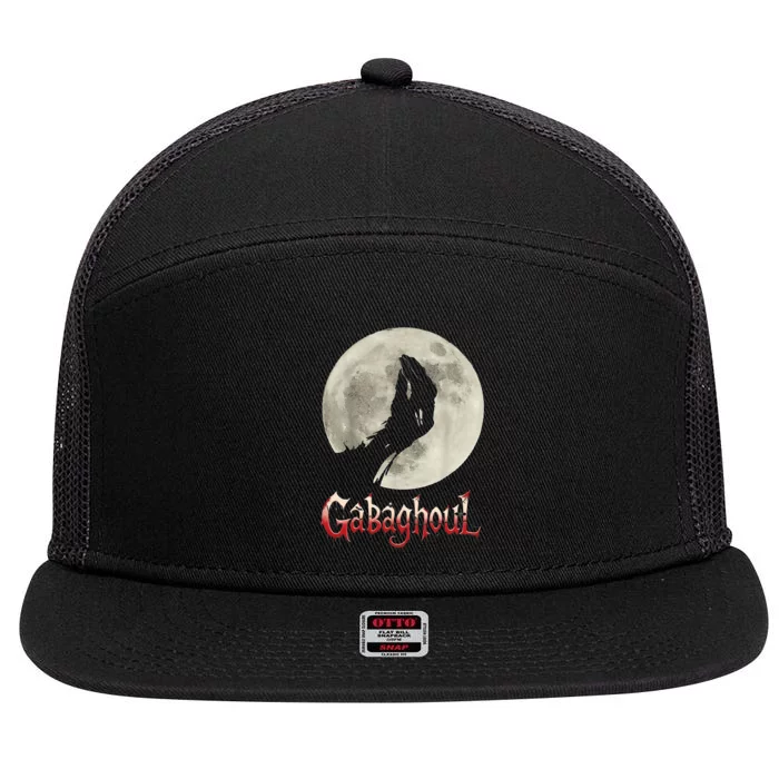 Funny Hand Moon Gabagool Halloween 7 Panel Mesh Trucker Snapback Hat