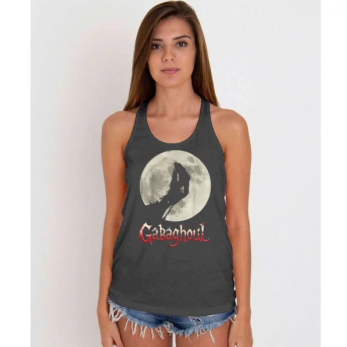 Funny Hand Moon Gabagool Halloween Women's Knotted Racerback Tank