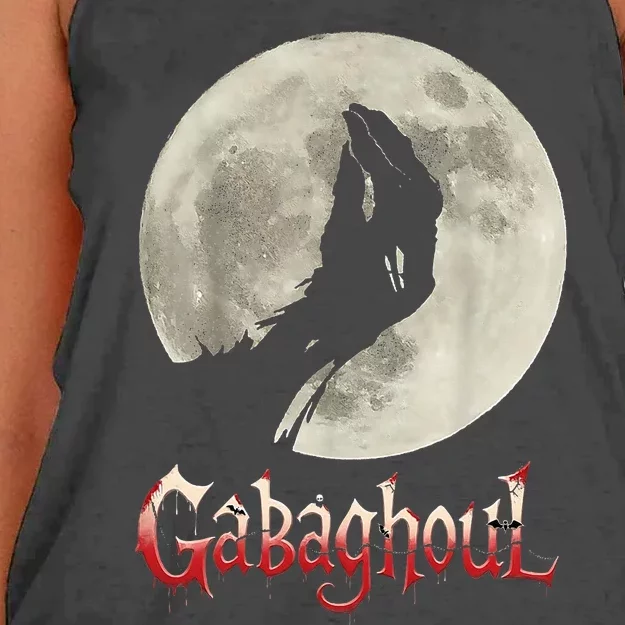 Funny Hand Moon Gabagool Halloween Women's Knotted Racerback Tank