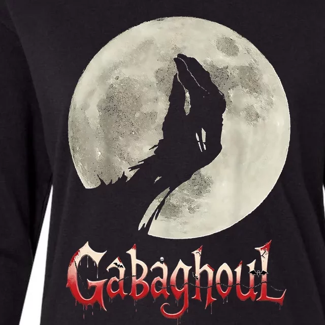 Funny Hand Moon Gabagool Halloween Womens Cotton Relaxed Long Sleeve T-Shirt