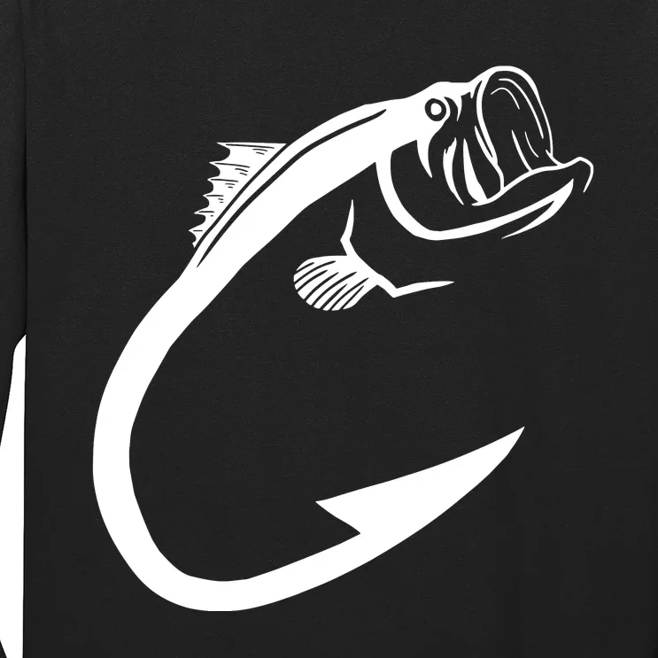 Fish Hook Minimal Art Cool Fishing Lover Gift Long Sleeve Shirt