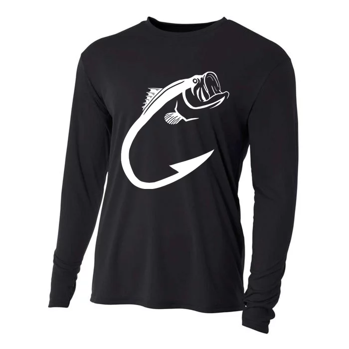 Fish Hook Minimal Art Cool Fishing Lover Gift Cooling Performance Long Sleeve Crew