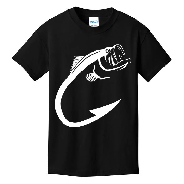 Fish Hook Minimal Art Cool Fishing Lover Gift Kids T-Shirt