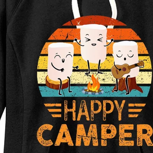 Funny Happy Marshmallow Camper Cute Women's Fleece Hoodie