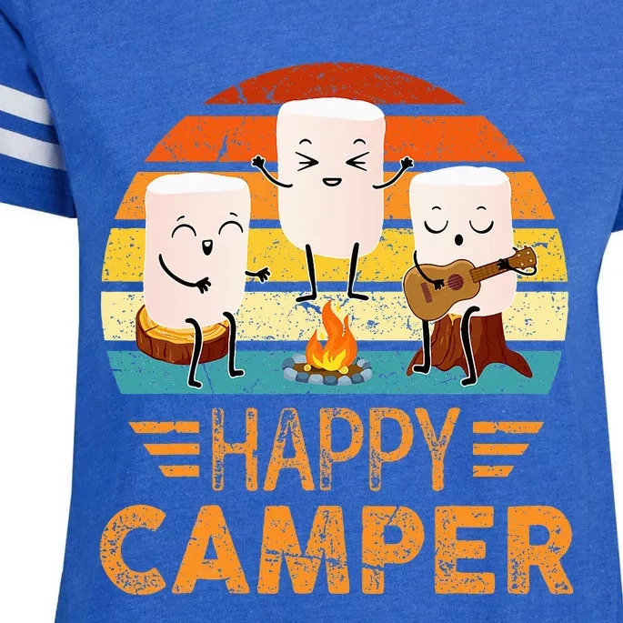 Funny Happy Marshmallow Camper Cute Enza Ladies Jersey Football T-Shirt