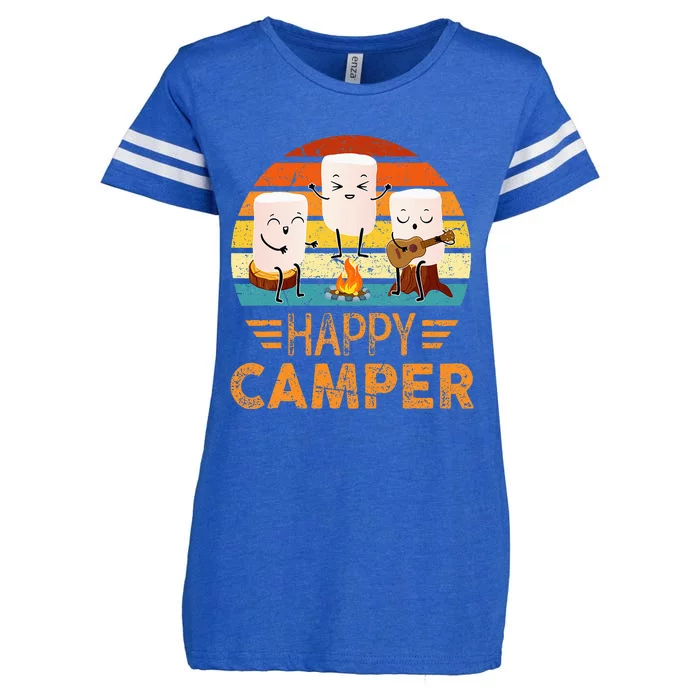 Funny Happy Marshmallow Camper Cute Enza Ladies Jersey Football T-Shirt