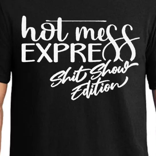 Funny Hot Mess Mama Life Hot Mess Express Shit Show Mom Life Pajama Set