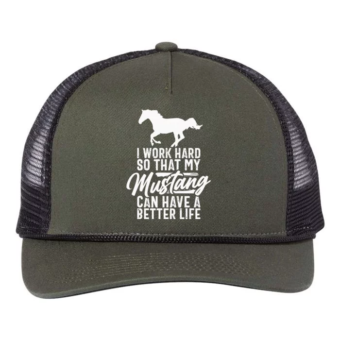 Funny Horse Mustang Lover Tee Horse Owner Retro Rope Trucker Hat Cap