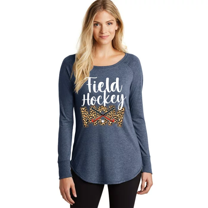 Field Hockey Mom Leopard Cheetah Field Hockey Mom Gift Women's Perfect Tri Tunic Long Sleeve Shirt