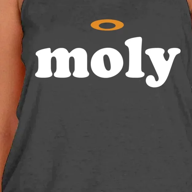 Funny Holy Moly Cool Gift Women's Knotted Racerback Tank