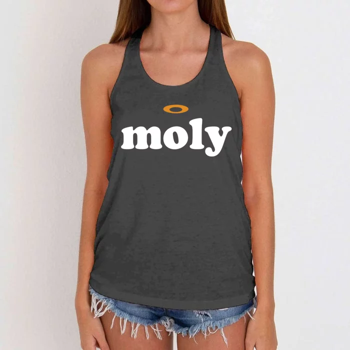 Funny Holy Moly Cool Gift Women's Knotted Racerback Tank