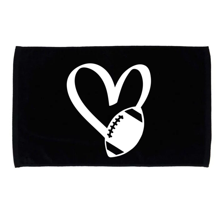 Football Heart Meaningful Gift Microfiber Hand Towel