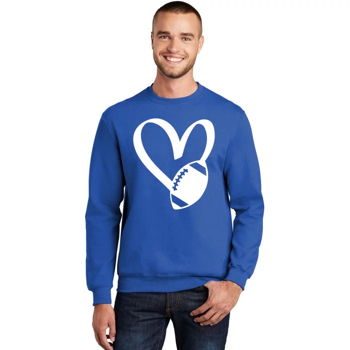 Football Heart Meaningful Gift Tall Sweatshirt