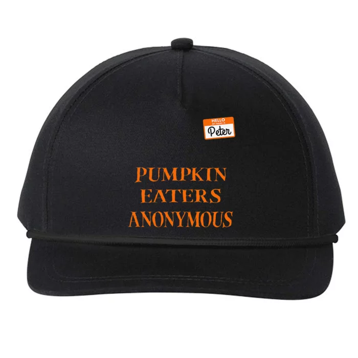 Funny Hello My Name Is Peter Pumpkin Eaters Anonymous Snapback Five-Panel Rope Hat