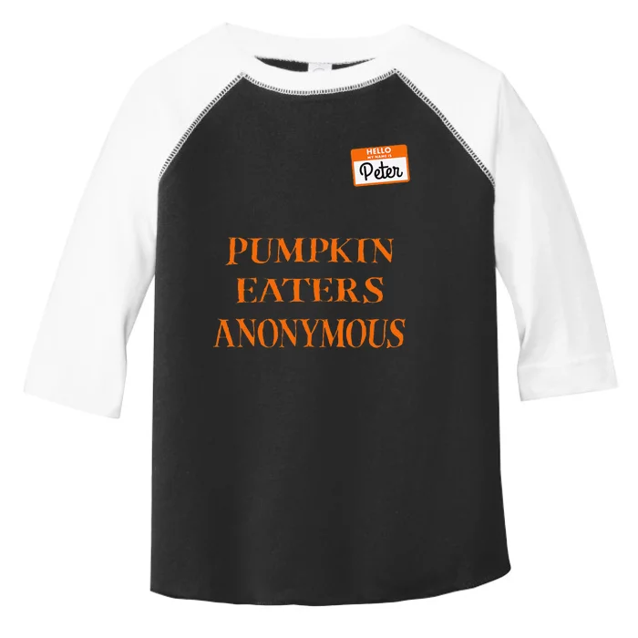 Funny Hello My Name Is Peter Pumpkin Eaters Anonymous Toddler Fine Jersey T-Shirt