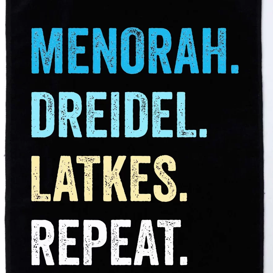 Funny Hanukkah Menorah Dreidel Latkes Repeat Jewish Chanukah Platinum Collection Golf Towel